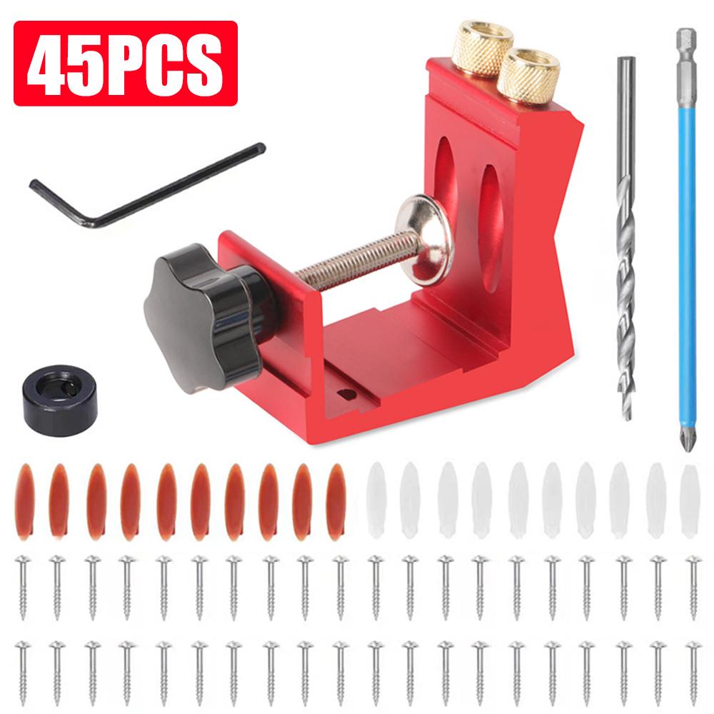 Pocket Hole Drill Guide Dowel Jig Oblique Hole Locator Drilling Kit Aluminium Woodworker DIY Tool
Pocket Hole Drill Guide Dowel Jig Oblique Hole Locator Drilling Kit Aluminium Woodworker DIY Tool