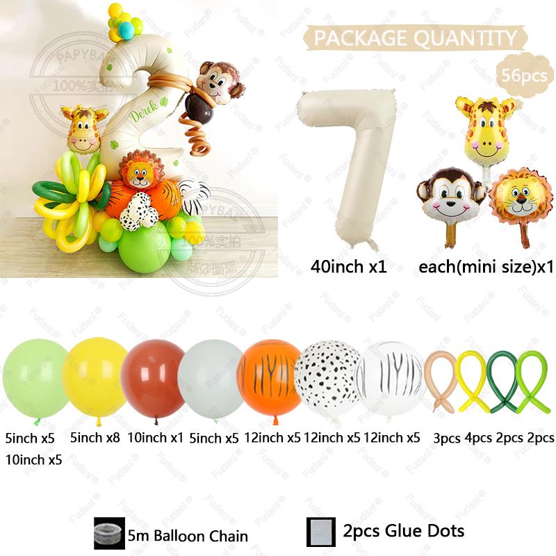 56pcs/set Jungle Safari Animal Olive Green 40inch Number Balloons Set Kids 1 2 3 4 Years Wild One Birthday Party Decorations 40inch
56pcs/set Jungle Safari Animal Olive Green 40inch Number Balloons Set Kids 1 2 3 4 Years Wild One Birthday Party Decorations 40inch