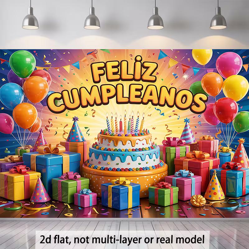 2D Feliz Cumpleaños Backdrop, Colorful Kids Birthday Party Photography Background Cloth 47.2x31.5inch/120*80cm
2D Feliz Cumpleaños Backdrop, Colorful Kids Birthday Party Photography Background Cloth 47.2x31.5inch/120*80cm