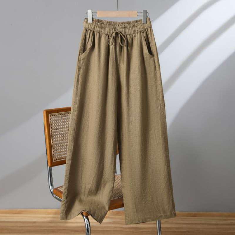 Women s High-Waist Cotton Linen Wide-Leg Pants - Zen Style, Plus Size, Autumn Casual, Nine-Point Length, Tai Chi-Inspired with Drawstring Closure 4XL хакі
Women s High-Waist Cotton Linen Wide-Leg Pants - Zen Style, Plus Size, Autumn Casual, Nine-Point Length, Tai Chi-Inspired with Drawstring Closure 4XL хакі