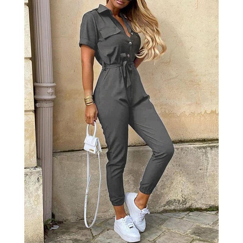 women s Striped & Printed Collared Short Sleeve Tie Waist Jogger Jumpsuit S серый
women s Striped & Printed Collared Short Sleeve Tie Waist Jogger Jumpsuit S серый