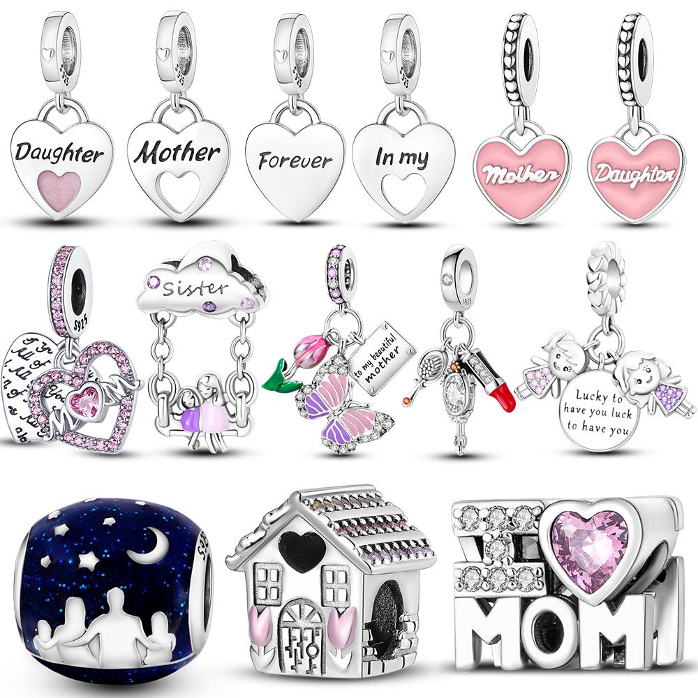 Fit Original 925 Silver Charms Mother s Day Daughter Heart Charm Dangle Pendant Beads Bracelet Necklace DIY Jewelry Gift
Fit Original 925 Silver Charms Mother s Day Daughter Heart Charm Dangle Pendant Beads Bracelet Necklace DIY Jewelry Gift