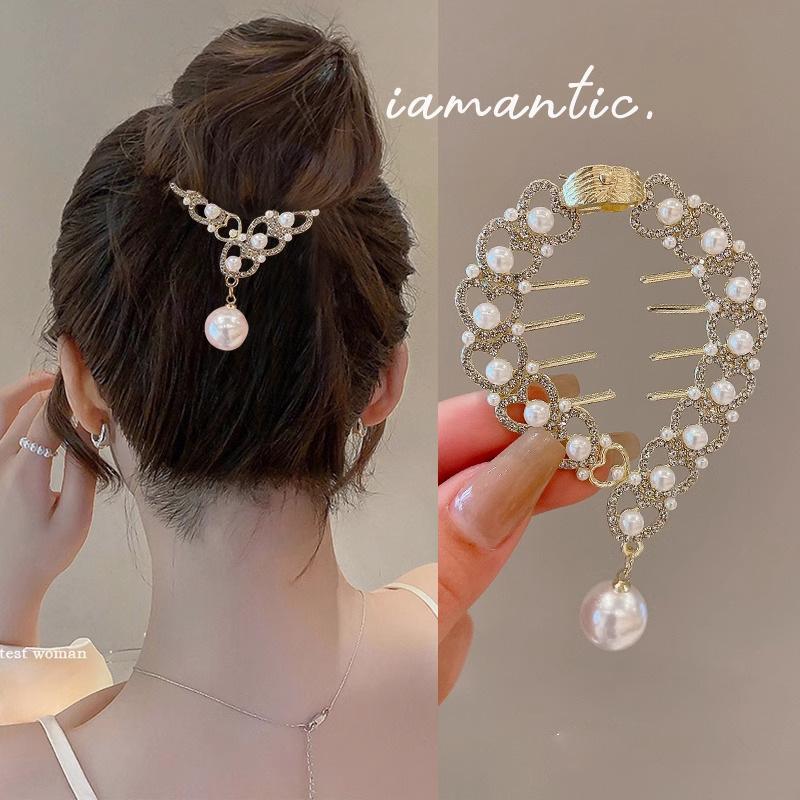 Women Elegant Luxury Rhinestone Tassel Ponytail Hair Claws Lady Sweet Meatball Hair Clips Headband Fashion
Women Elegant Luxury Rhinestone Tassel Ponytail Hair Claws Lady Sweet Meatball Hair Clips Headband Fashion