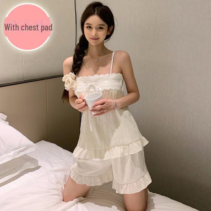 Женский летний пижамный комплект Cloud Cotton с нагрудной подкладкой, бретельками-спагетти, шортами и сексуальным чистым стилем. M
Женский летний пижамный комплект Cloud Cotton с нагрудной подкладкой, бретельками-спагетти, шортами и сексуальным чистым стилем. M