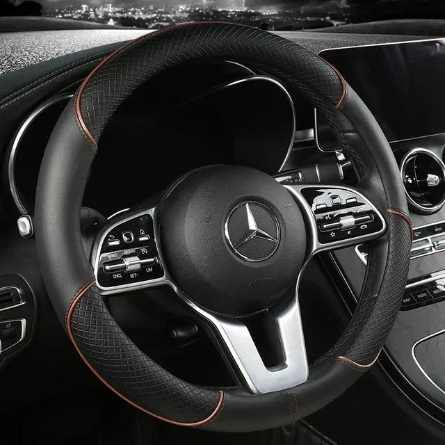 Full Leather Stitching Line Car Steering Wheel Cover, Three-Dimensional Anti Slip, Timple and Fashionable. Suitable for коричневий
Full Leather Stitching Line Car Steering Wheel Cover, Three-Dimensional Anti Slip, Timple and Fashionable. Suitable for коричневий