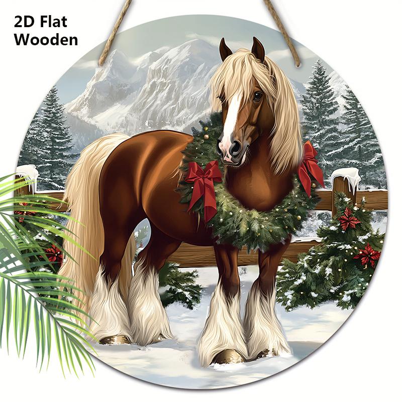 Warm Winter Christmas Wooden Sign with Horse Pattern - Navidad Round Sign for Front Door Wall Hanging Decor - Ideal Christmas Gift KTY коричневый
Warm Winter Christmas Wooden Sign with Horse Pattern - Navidad Round Sign for Front Door Wall Hanging Decor - Ideal Christmas Gift KTY коричневый