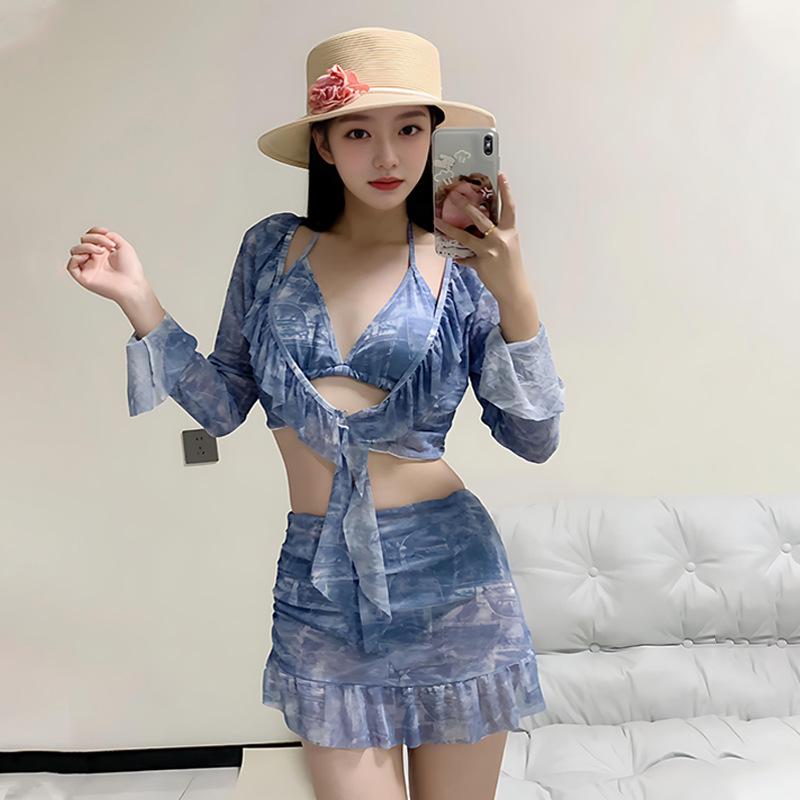 Женский сексуальный облегающий купальник: Купальник с длинным рукавом и солнцезащитой, 4 предмета, горячий дизайнерский стиль L (Recommended for 105-120 jin) озеро синий
Женский сексуальный облегающий купальник: Купальник с длинным рукавом и солнцезащитой, 4 предмета, горячий дизайнерский стиль L (Recommended for 105-120 jin) озеро синий