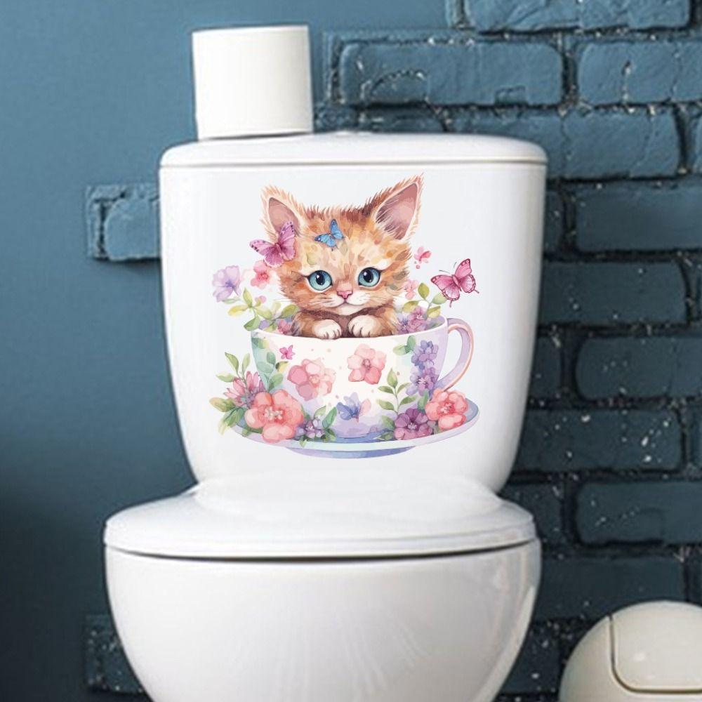 Waterproof Cat Toilet Sticke Cartoon Cartoon Bathroom Mural Funny Cat Wall Decals Toilet Lid 3
Waterproof Cat Toilet Sticke Cartoon Cartoon Bathroom Mural Funny Cat Wall Decals Toilet Lid 3