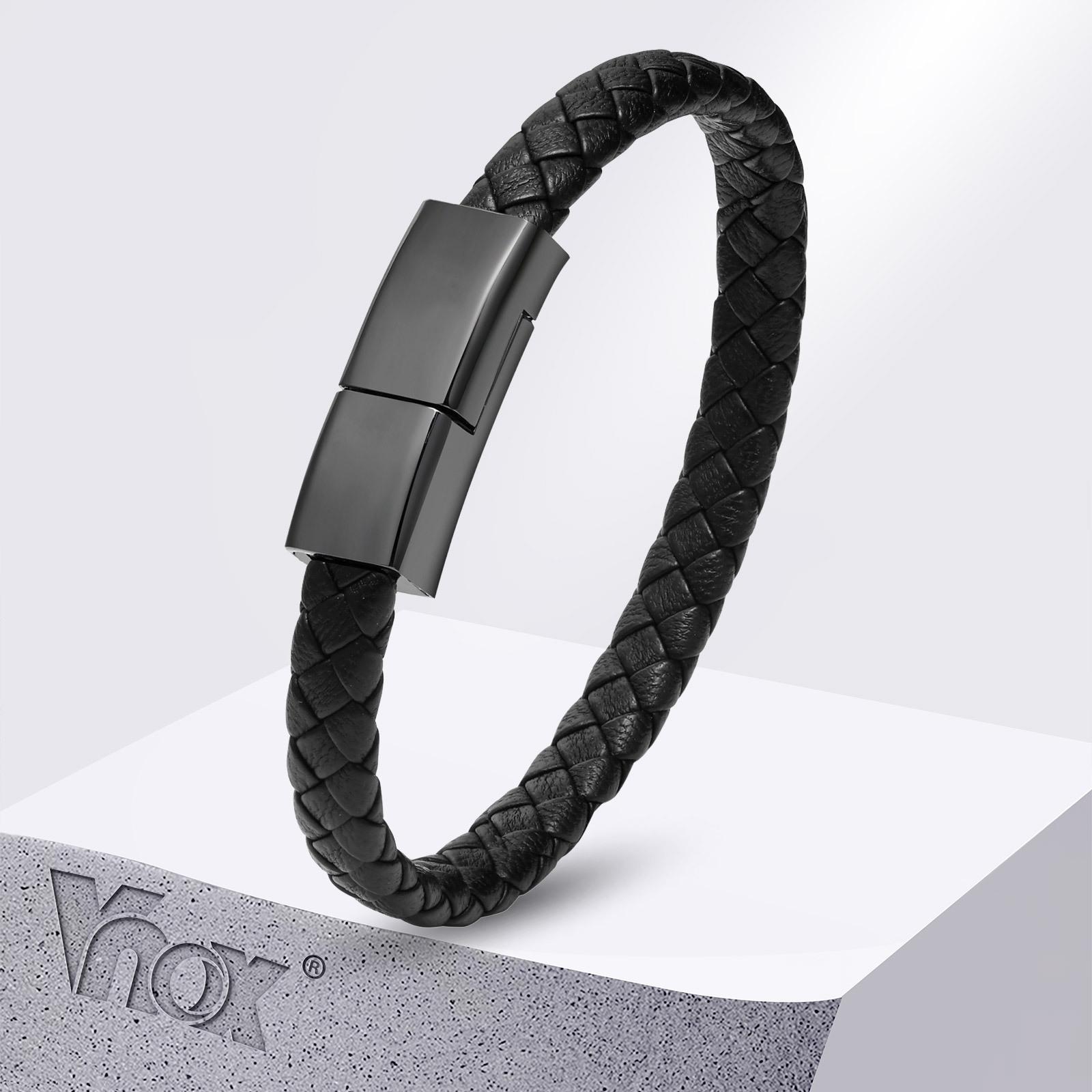 Vnox Зарядные браслеты-манжеты для мужчин, для папы, черные плетеные из ПУ, плоские кожаные шнурки, официальные, для повседневной моды
Vnox Зарядные браслеты-манжеты для мужчин, для папы, черные плетеные из ПУ, плоские кожаные шнурки, официальные, для повседневной моды