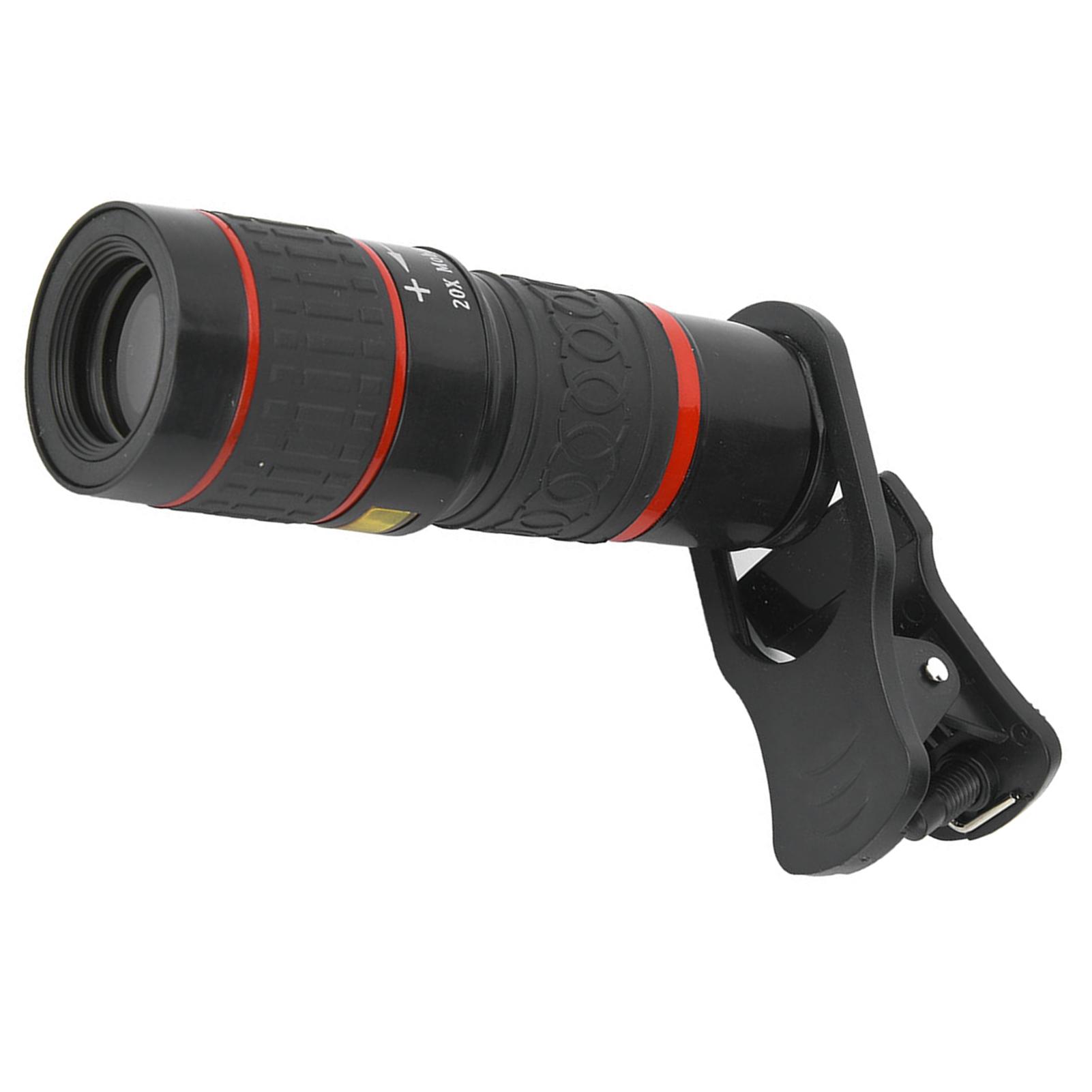 20-кратный длиннофокусный зум-телеобъектив с зажимом для смартфона планшета ПК черный чёрный
20-кратный длиннофокусный зум-телеобъектив с зажимом для смартфона планшета ПК черный чёрный