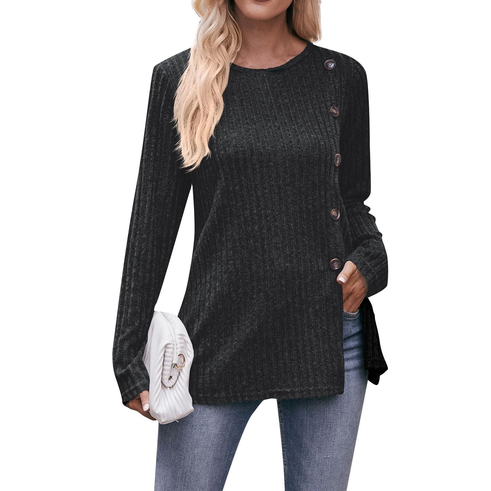 Женская однотонная модная футболка с круглым вырезом и разрезом, топ на пуговицах L чёрный
Женская однотонная модная футболка с круглым вырезом и разрезом, топ на пуговицах L чёрный