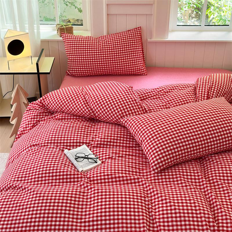 New Class A Cotton Single Bed Cover Yarn-dyed Washed Cotton Printed Checkered Quilt Cover Skin Friendly and Comfortable Bedding Only 2 pillowcases
New Class A Cotton Single Bed Cover Yarn-dyed Washed Cotton Printed Checkered Quilt Cover Skin Friendly and Comfortable Bedding Only 2 pillowcases