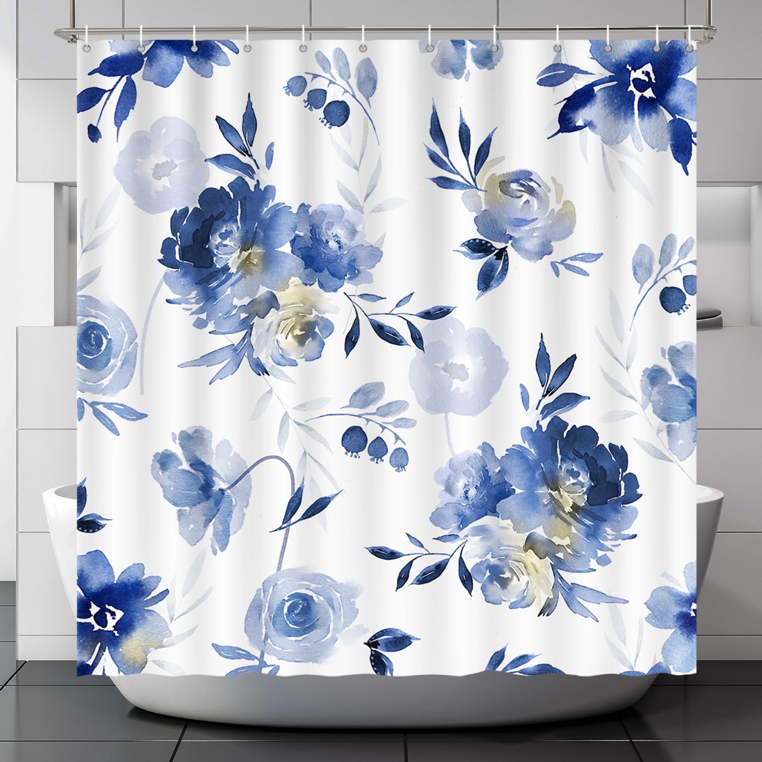 Blue Floral Shower Curtain Watercolor Flowers White Background Elegant Bathroom Decor Waterproof Fabric Modern Boho W60H190(CM)-1 Pcs
Blue Floral Shower Curtain Watercolor Flowers White Background Elegant Bathroom Decor Waterproof Fabric Modern Boho W60H190(CM)-1 Pcs
