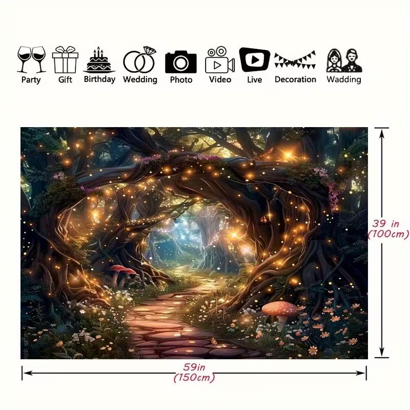 2D Fantasy Firefly Forest Tapestry Stone Path & Glowing Lights Wall Hanging 47.2x31.5inch/120*80cm
2D Fantasy Firefly Forest Tapestry Stone Path & Glowing Lights Wall Hanging 47.2x31.5inch/120*80cm