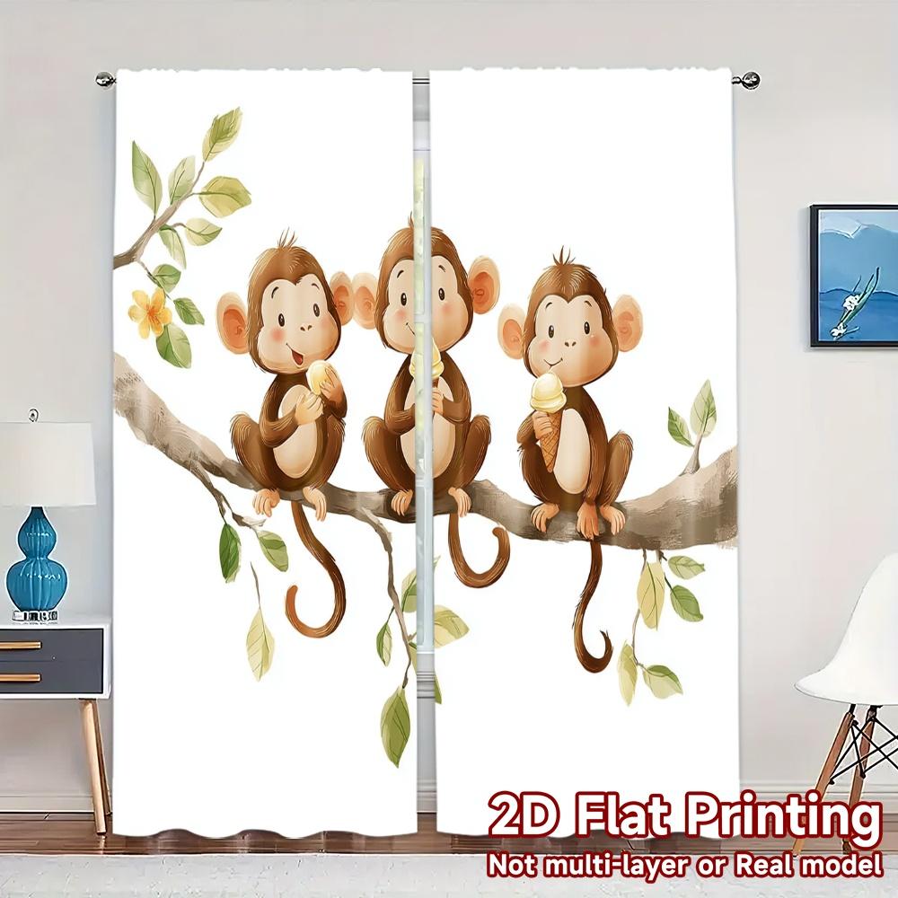 Contemporary Flat Printing Curtains Without Rod Monkeytrio Popular Polyester Gifts Set Of 2 Made W100*H70(CM)-Hooks&2PCS
Contemporary Flat Printing Curtains Without Rod Monkeytrio Popular Polyester Gifts Set Of 2 Made W100*H70(CM)-Hooks&2PCS