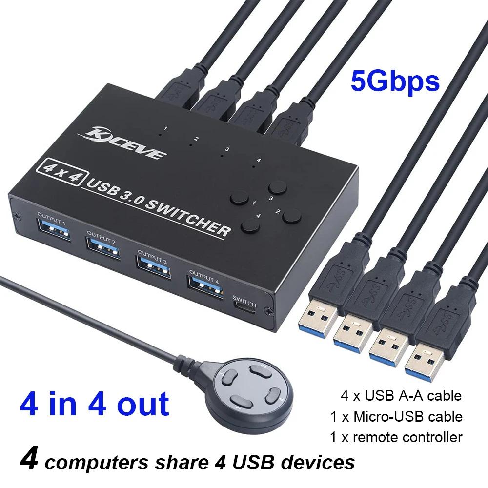 Usb3.0 Switcher Four in Four Out Distribution 4 4-port Splitter Aluminum Alloy Interface Key Converter Printer Sharer
Usb3.0 Switcher Four in Four Out Distribution 4 4-port Splitter Aluminum Alloy Interface Key Converter Printer Sharer