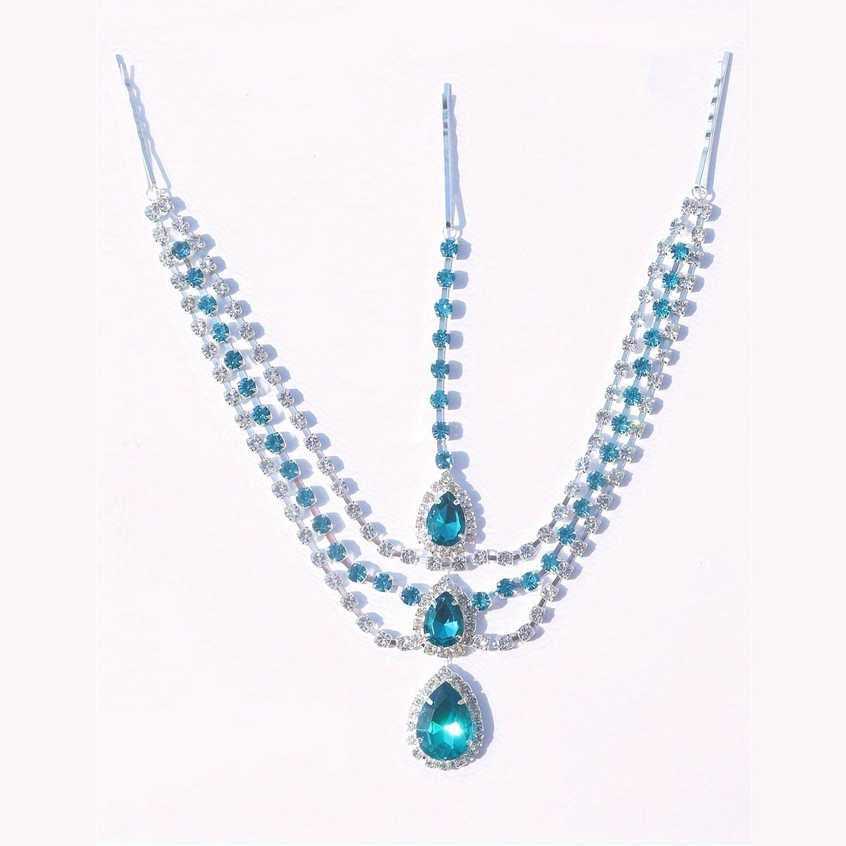 Popular Blue Gemstone Water Drop Pendant Head Chain, European And American Bride Zircon Forehead Chain Hair Chain Jewelry
Popular Blue Gemstone Water Drop Pendant Head Chain, European And American Bride Zircon Forehead Chain Hair Chain Jewelry