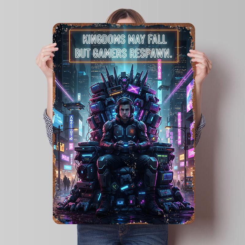 Gamer King in Cyberpunk Cityscape Tin Plaque Poster Customized Wall Art Retro Vintage Metal Signs for Man Cave Office Decoration 7.9x11.8In(20x30cm)
Gamer King in Cyberpunk Cityscape Tin Plaque Poster Customized Wall Art Retro Vintage Metal Signs for Man Cave Office Decoration 7.9x11.8In(20x30cm)