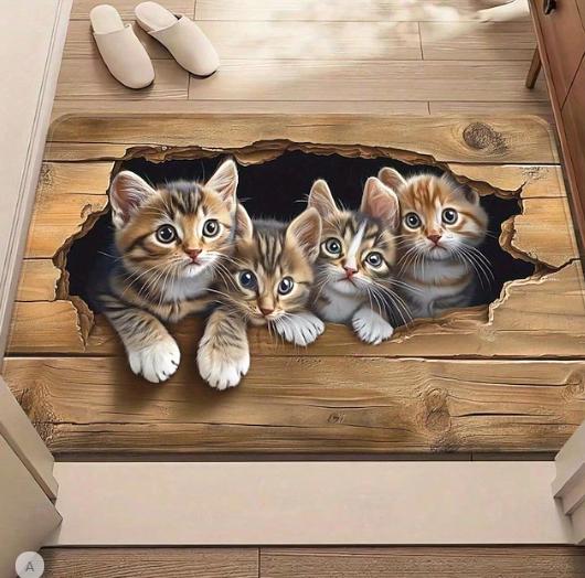 3D Optical Illusion Doormat Visual Trap Floor Mat Non Slip Cute Kitten Wood Peek Design for Doorway Entryway Earth Dry Absorbent 40cm x 60cm
3D Optical Illusion Doormat Visual Trap Floor Mat Non Slip Cute Kitten Wood Peek Design for Doorway Entryway Earth Dry Absorbent 40cm x 60cm