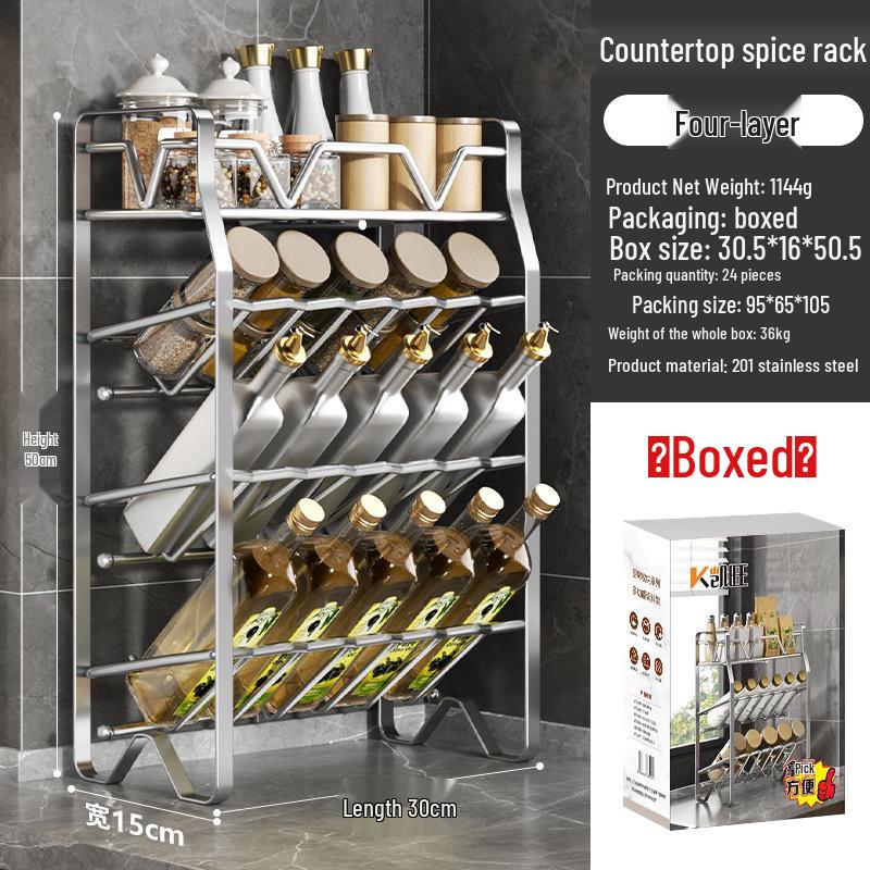 Многоуровневая кухонная полка из нержавеющей стали для специй и кастрюль
Многоуровневая кухонная полка из нержавеющей стали для специй и кастрюль