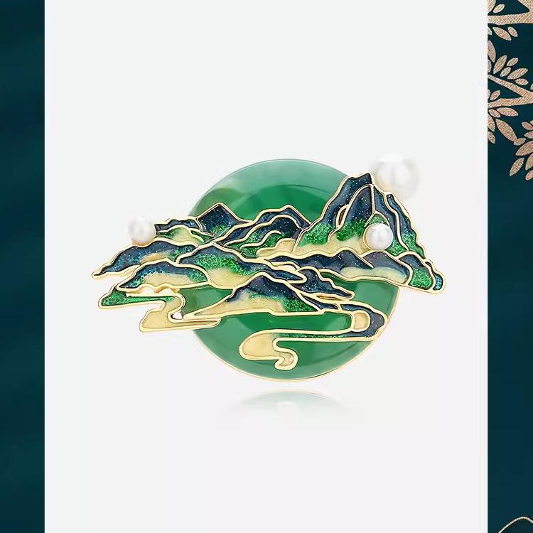 Брошь Green Mountains And Rivers, женская, изысканная, жемчужная, бутоньерка Jiangshan, аксессуары в национальном стиле
Брошь Green Mountains And Rivers, женская, изысканная, жемчужная, бутоньерка Jiangshan, аксессуары в национальном стиле