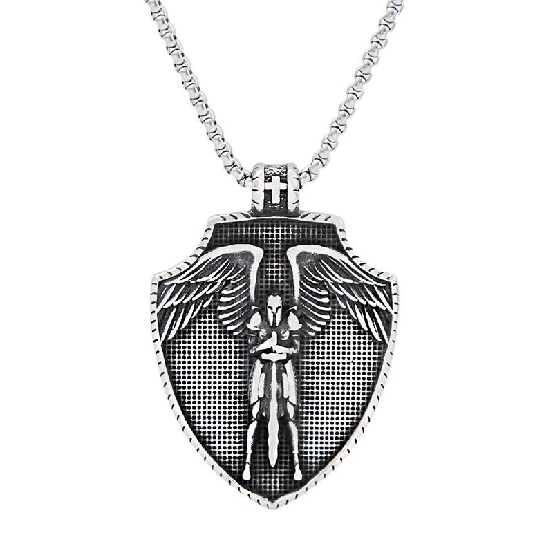 Stainless Steel Vintage St. Michael s Shield Pendant Chain Gifts Classic Simple Archangel Amulet Necklacce Jewelry Never Fading
Stainless Steel Vintage St. Michael s Shield Pendant Chain Gifts Classic Simple Archangel Amulet Necklacce Jewelry Never Fading