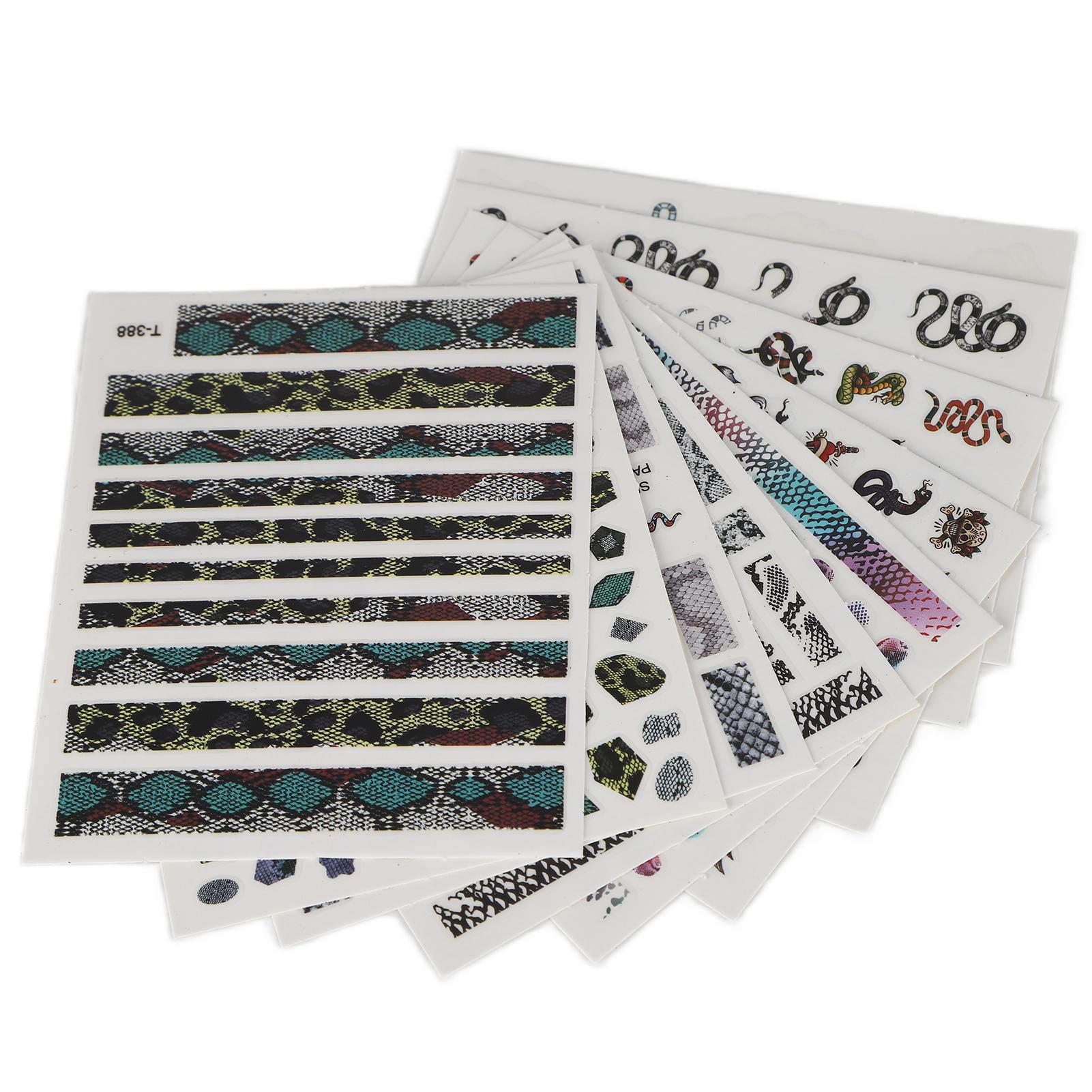 9 Sheets Snake Nail Art Stickers Self Adhesive DIY Manicure Decoration Nail Art Accessories
9 Sheets Snake Nail Art Stickers Self Adhesive DIY Manicure Decoration Nail Art Accessories