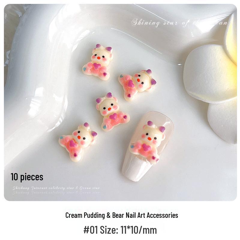 Nail Art Blush Bear 3D Cartoon Heart DIY Press-On Nails
Nail Art Blush Bear 3D Cartoon Heart DIY Press-On Nails