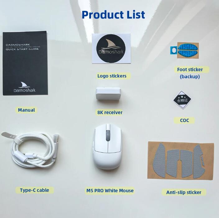 Darmoshark M5PRO Tri-Mode Wireless Gaming Mouse - 8 Programmable Buttons 30000 DPI - 8 Polling Rate Options - Bluetooth / 2.4G / Wired Connection білий
Darmoshark M5PRO Tri-Mode Wireless Gaming Mouse - 8 Programmable Buttons 30000 DPI - 8 Polling Rate Options - Bluetooth / 2.4G / Wired Connection білий