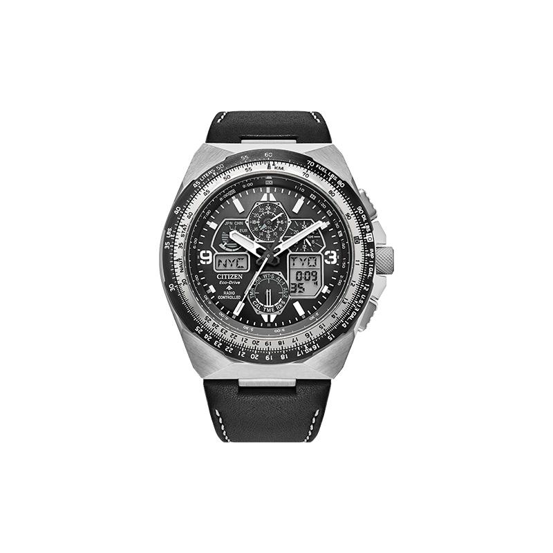 CITIZEN PROMASTER series three-eye dial calendar display waterproof aviation chronograph light energy light energy Quartz cowhide strap 46m JY8149-05E чорний
CITIZEN PROMASTER series three-eye dial calendar display waterproof aviation chronograph light energy light energy Quartz cowhide strap 46m JY8149-05E чорний