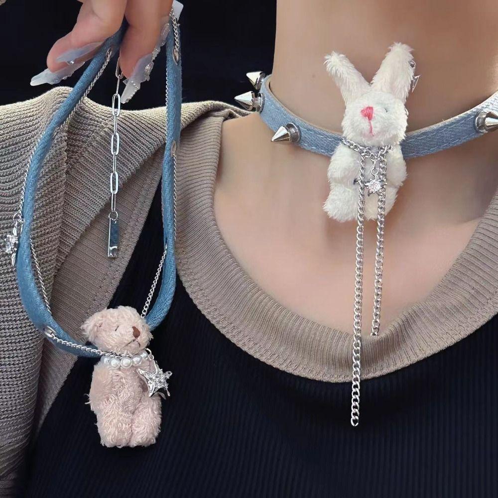 Overlay Plush Rabbit Necklace Y2K Pearl Zircon Star Chains Denim Rivet Bear Chain Choker Gift
Overlay Plush Rabbit Necklace Y2K Pearl Zircon Star Chains Denim Rivet Bear Chain Choker Gift