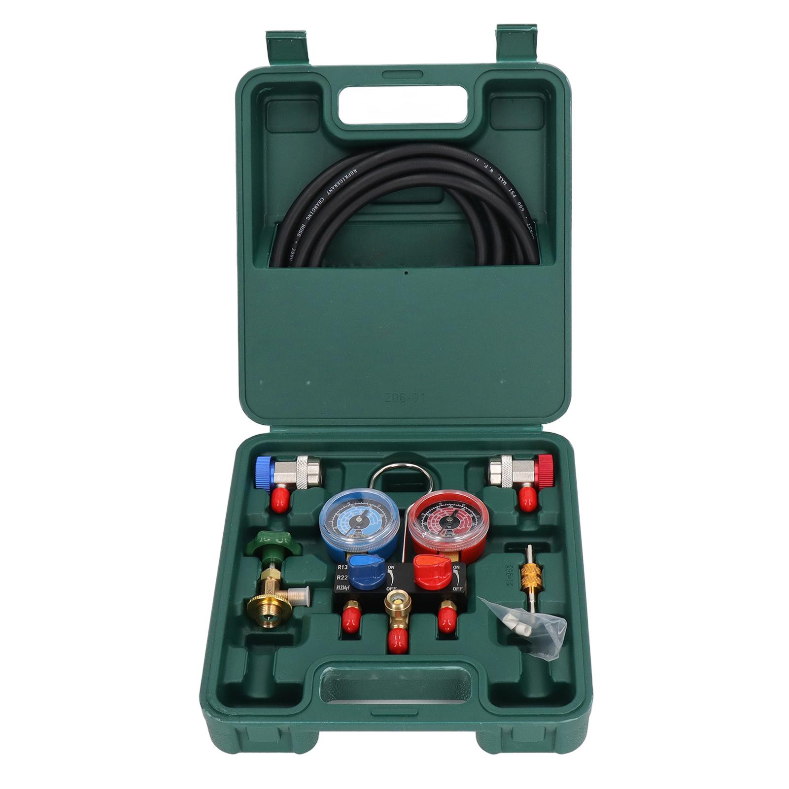 Комплект манометров кондиционера Мини-коллектор для хладагента R22 R134a R1234yf Автомобильный с адаптером для шлангов
Комплект манометров кондиционера Мини-коллектор для хладагента R22 R134a R1234yf Автомобильный с адаптером для шлангов