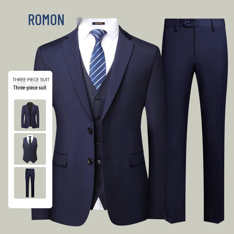 Romon Men s Slim Fit Three-Piece Business Suit 4XL
Romon Men s Slim Fit Three-Piece Business Suit 4XL
