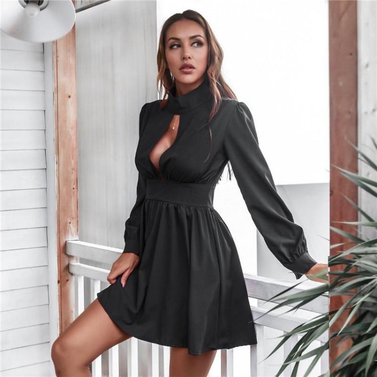 Women Summer A-Line Dress High Waist Slim Fit Stand Collar Above Knee Full Sleeve Solid Color Spring S-XL S бордовий
Women Summer A-Line Dress High Waist Slim Fit Stand Collar Above Knee Full Sleeve Solid Color Spring S-XL S бордовий