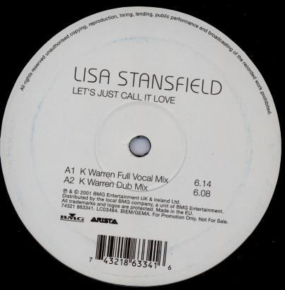 12inch Record LISA STANSFIELD - Let s Just Call It Love 74321863341 Arista 2001 Europe Dance & Electronica Used
12inch Record LISA STANSFIELD - Let s Just Call It Love 74321863341 Arista 2001 Europe Dance & Electronica Used