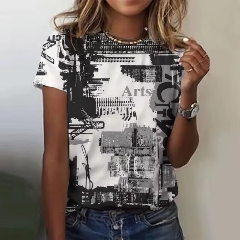 Женская летняя футболка с круглым вырезом и принтом, элегантная, свободного покроя, с коротким рукавом, Y2k, ретро-буква, повседневная, свободная, 3D футболка 3XL
Женская летняя футболка с круглым вырезом и принтом, элегантная, свободного покроя, с коротким рукавом, Y2k, ретро-буква, повседневная, свободная, 3D футболка 3XL
