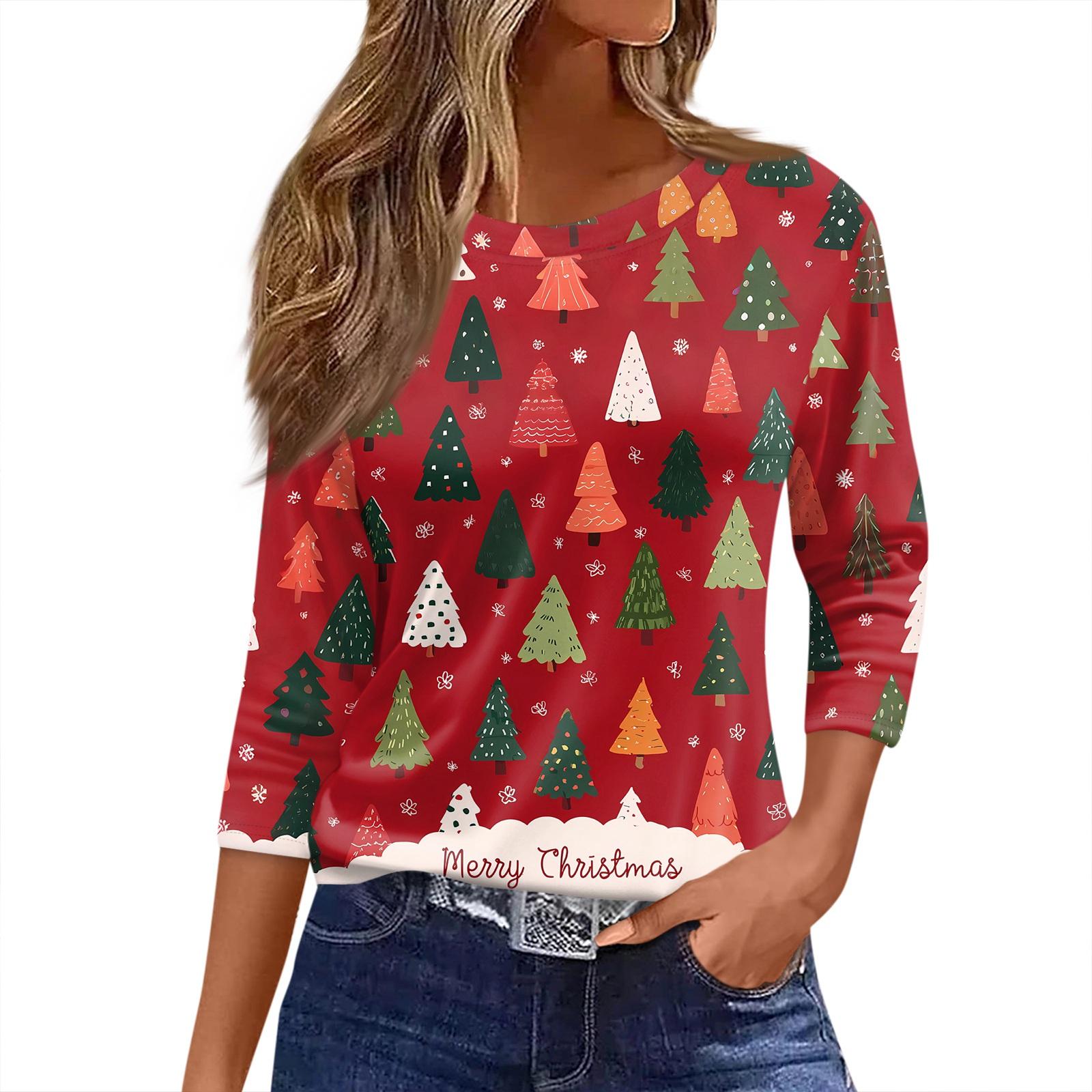 Женская футболка с рождественским принтом, рукав 3/4, повседневная, модная, на выходные, базовая, с круглым вырезом, стандартный топ XL белый
Женская футболка с рождественским принтом, рукав 3/4, повседневная, модная, на выходные, базовая, с круглым вырезом, стандартный топ XL белый