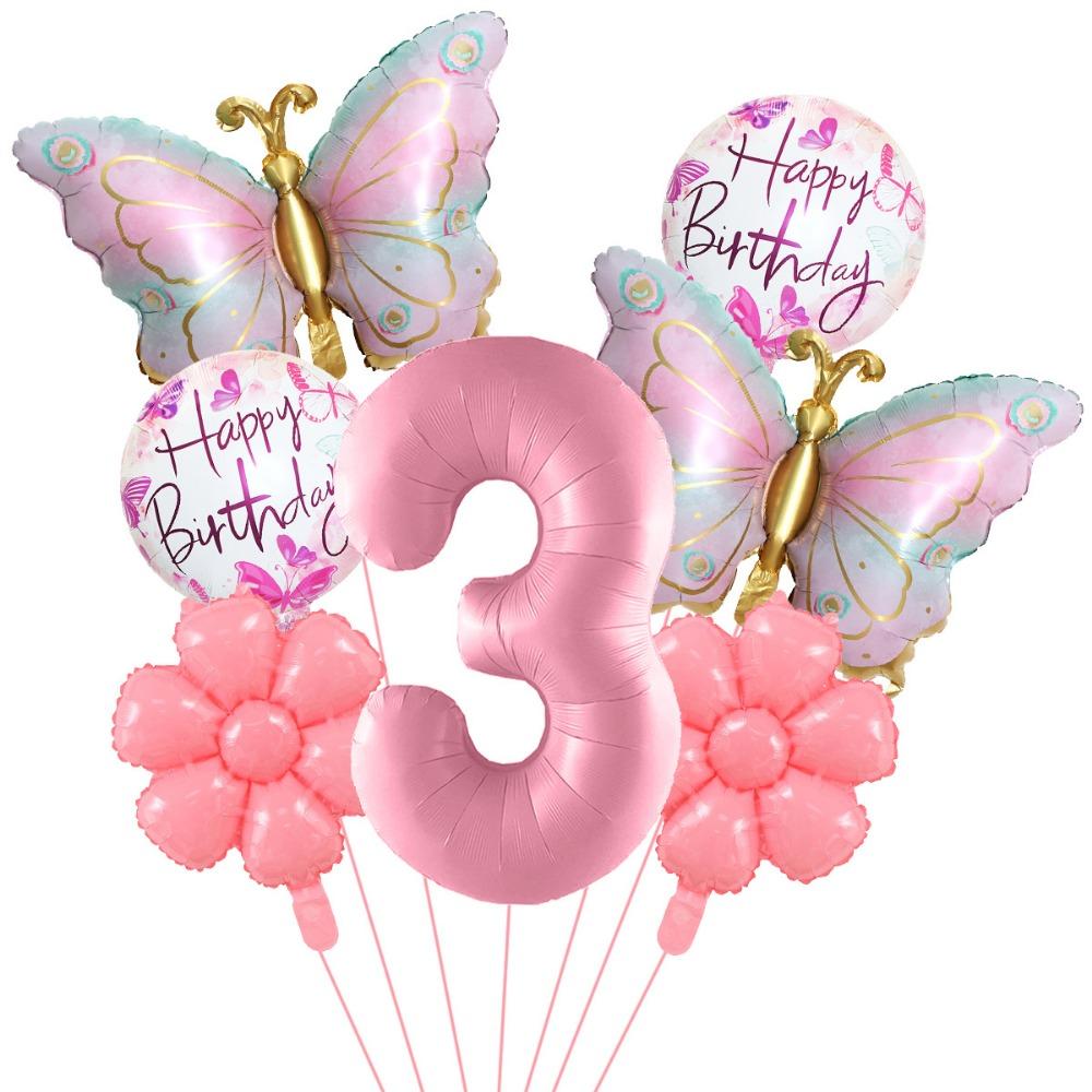 Pink Butterflies Number Balloons Foil Material Flower Happy Birthday Balloons 1-9 Foil Balloons Birthday Party Supplies 10inch
Pink Butterflies Number Balloons Foil Material Flower Happy Birthday Balloons 1-9 Foil Balloons Birthday Party Supplies 10inch