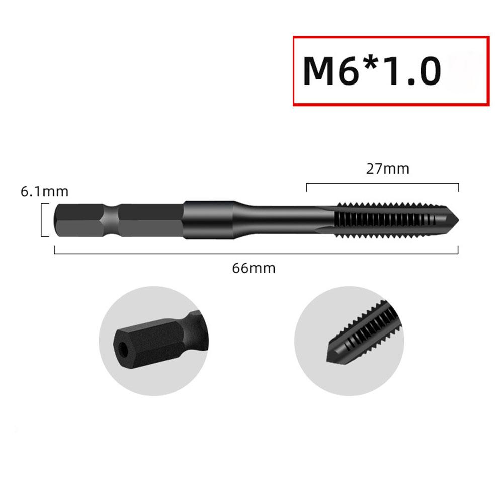 Pneumatic Hexagonal Shank Straight Groove Tap Electric Hand Drill Tapping Air Screwdriver Tap Black High-speed Steel Machine Tap
Pneumatic Hexagonal Shank Straight Groove Tap Electric Hand Drill Tapping Air Screwdriver Tap Black High-speed Steel Machine Tap