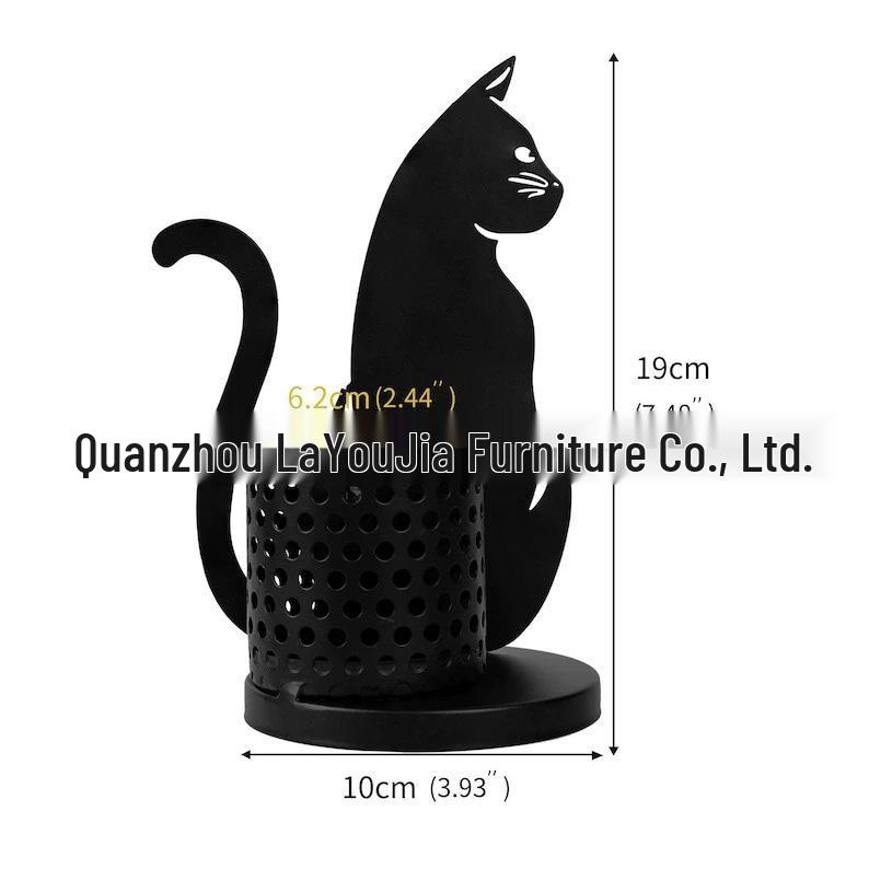 Minimalist Black Cat Iron Pen Holder - Office Desk Ornament & Storage
Minimalist Black Cat Iron Pen Holder - Office Desk Ornament & Storage