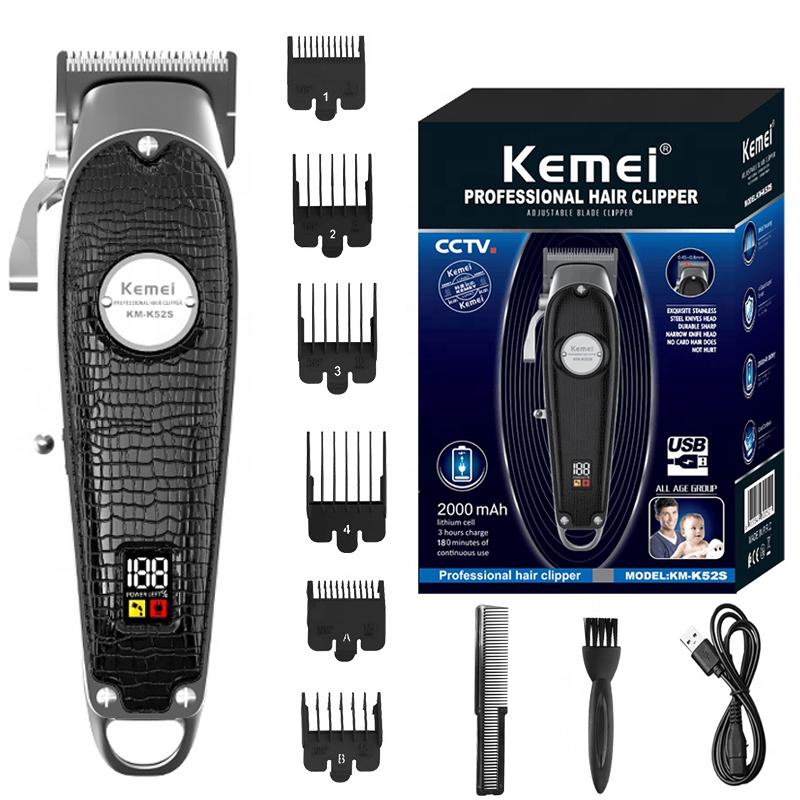 Keme K52S Парикмахерская Профессиональная машинка для стрижки волос для мужчин Перезаряжаемый триммер для бороды Электрическая машинка для стрижки волос с ЖК-дисплеем
Keme K52S Парикмахерская Профессиональная машинка для стрижки волос для мужчин Перезаряжаемый триммер для бороды Электрическая машинка для стрижки волос с ЖК-дисплеем