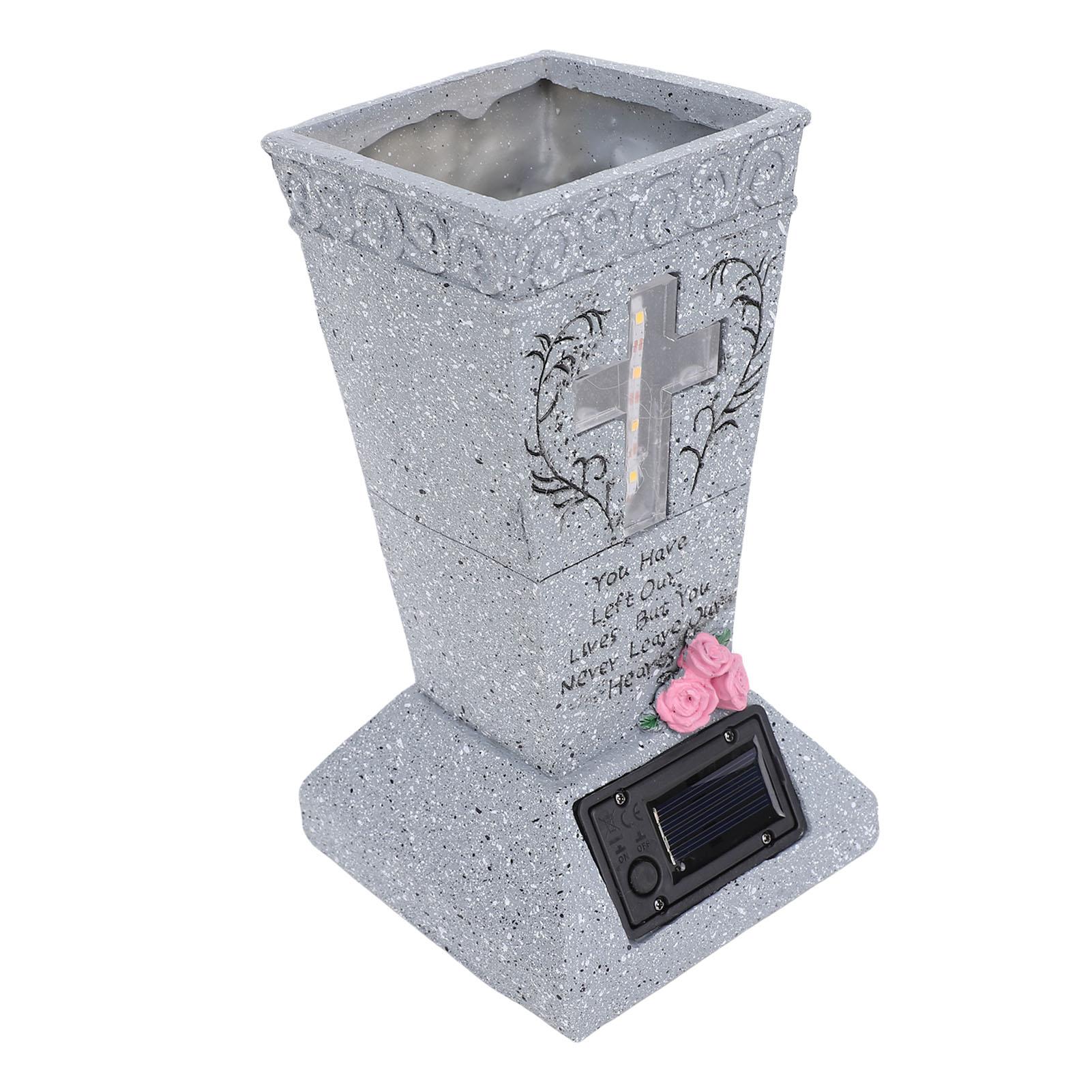 Solar Cemetery Grave Vase, Resin Gravestone Vase with Ground Spikes Flowers Holder for Cemetery Headstone Outdoor Use
Solar Cemetery Grave Vase, Resin Gravestone Vase with Ground Spikes Flowers Holder for Cemetery Headstone Outdoor Use