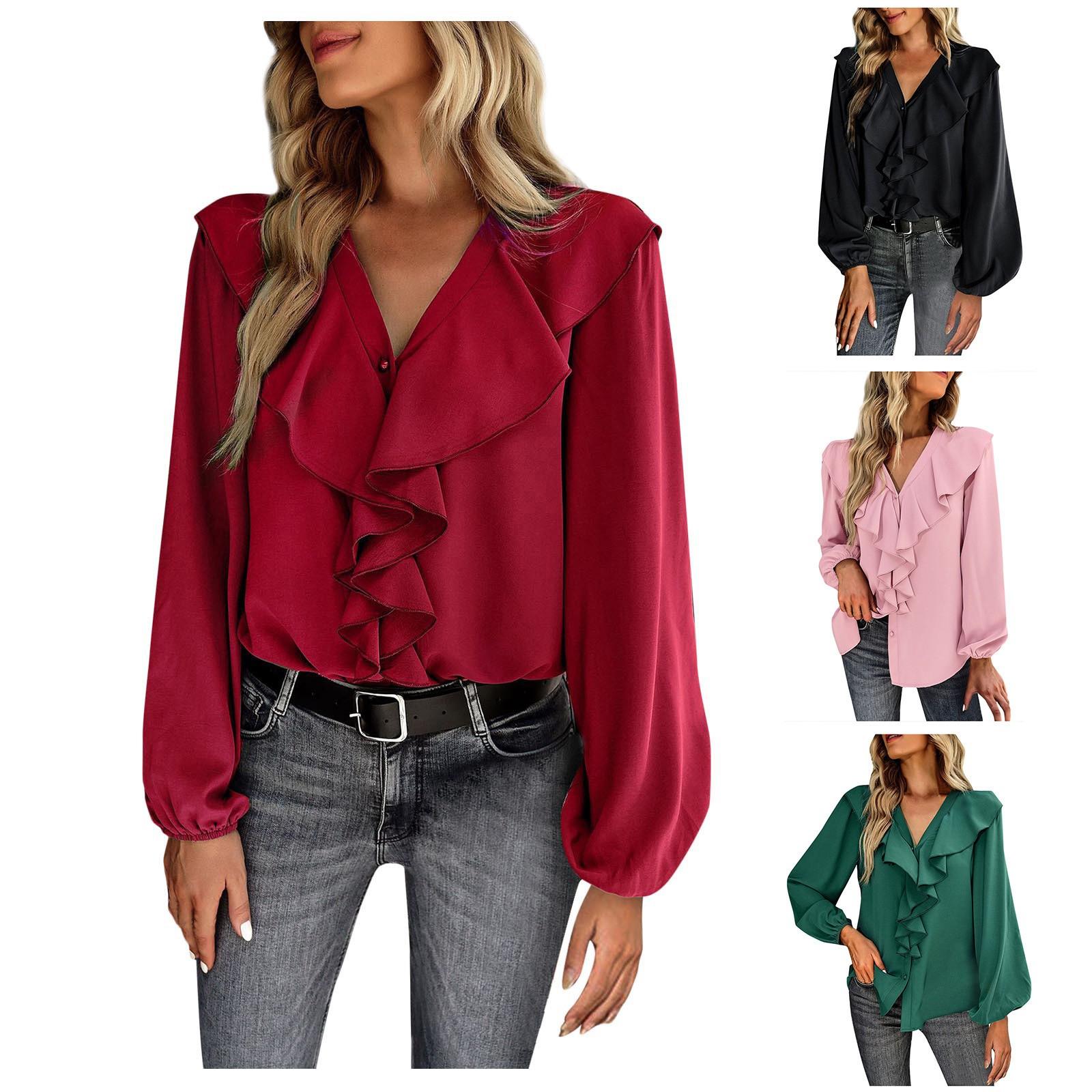 Женская мода, повседневная, темпераментная, удобная блузка с длинным рукавом для поездок на работу 
Женская мода, повседневная, темпераментная, удобная блузка с длинным рукавом для поездок на работу