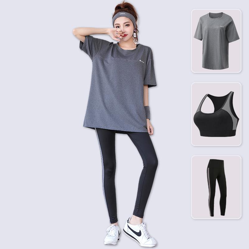 Plus Size Quick-Dry Yoga Suit: Sporty Spring/Summer Short Sleeve Three-Piece Set L 
Plus Size Quick-Dry Yoga Suit: Sporty Spring/Summer Short Sleeve Three-Piece Set L