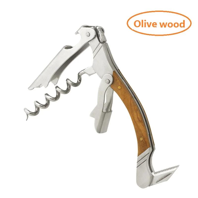 Stainless steel Wine Opener Corkscrew Olive Wood Handle Beer Can Bottle Openers Professional Wine Accessories Black
Stainless steel Wine Opener Corkscrew Olive Wood Handle Beer Can Bottle Openers Professional Wine Accessories Black