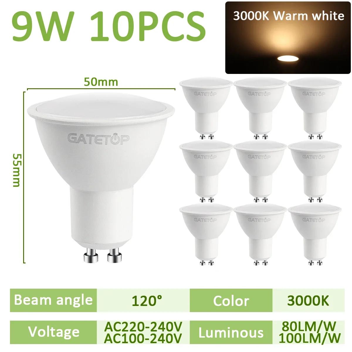 10PCS LED Spotlight GU10 9W 120degree 38degree 3000K 4000K 6000K AC 110V 220V Daylight No Flicker for Track Lighting Living Room 9W&AC220-240V
10PCS LED Spotlight GU10 9W 120degree 38degree 3000K 4000K 6000K AC 110V 220V Daylight No Flicker for Track Lighting Living Room 9W&AC220-240V