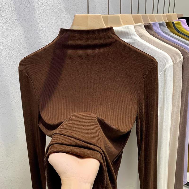 Base Shirt for Women, New Autumn and Winter Style, Slim Fit for Plus-Size Women, Flattering and Versatile Solid Color Long-Sleeve T-Shirt Brown 6XL
Base Shirt for Women, New Autumn and Winter Style, Slim Fit for Plus-Size Women, Flattering and Versatile Solid Color Long-Sleeve T-Shirt Brown 6XL