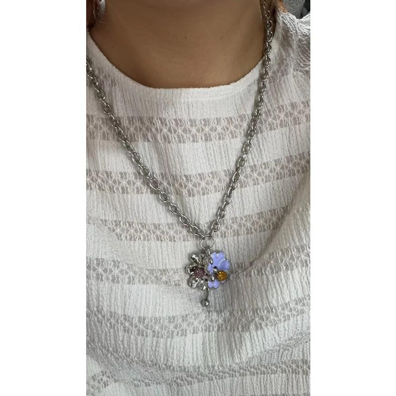 Niche Twin Flower Copper Alloy Pendant Necklace with Diamond Stamen, Titanium Steel Non-fading Chain for Women
Niche Twin Flower Copper Alloy Pendant Necklace with Diamond Stamen, Titanium Steel Non-fading Chain for Women