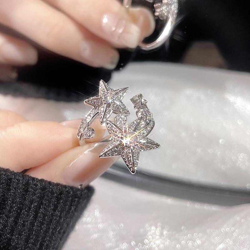 Niche Design Sweet Opening Ring Fashion Personality Heavy Industry Wishing Pool Ring Full Of Diamonds Zircon Star Ring Adjustable opening
Niche Design Sweet Opening Ring Fashion Personality Heavy Industry Wishing Pool Ring Full Of Diamonds Zircon Star Ring Adjustable opening