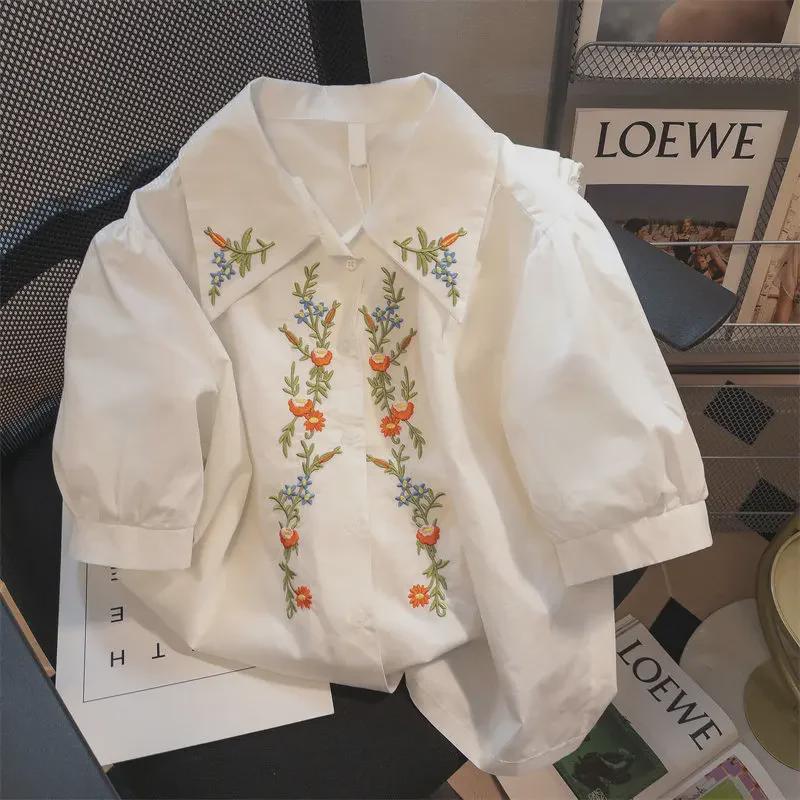 Elegant Retro Floral Embroidered Puff Sleeve Top - Women s Summer Niche Hong Kong Style XXL білий
Elegant Retro Floral Embroidered Puff Sleeve Top - Women s Summer Niche Hong Kong Style XXL білий